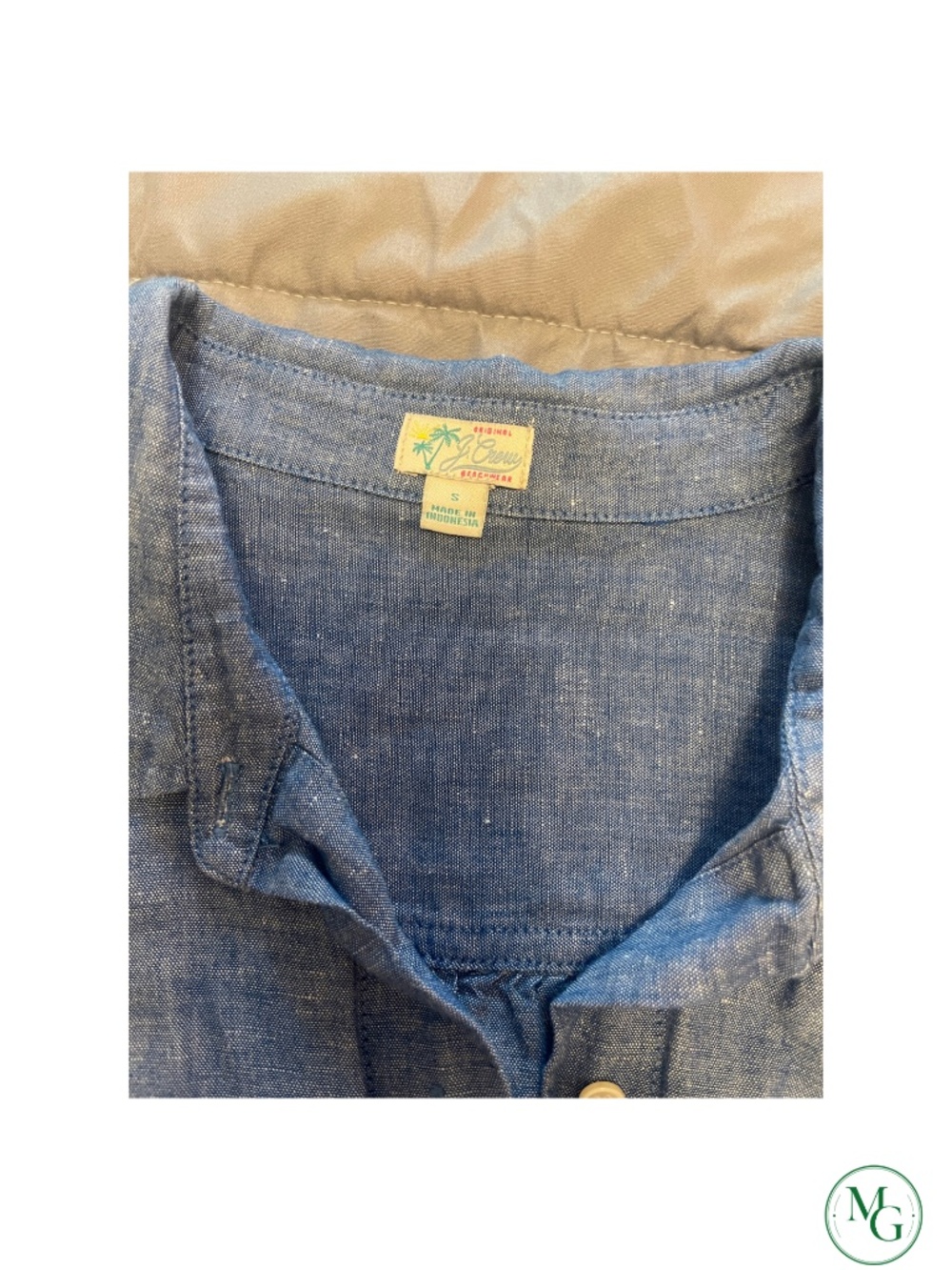 J. Crew Beachwear Linen Cotton Shirt Dress Cover Up Blue Small - Picture 2 of 4
